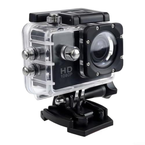 Wusvive 4K Action Camera with WiFi for ultra HD, 30m Waterproof Sports Cam, 170° Wide-Angle Lens, 30fps for Cycling, Travel, Vlogging(Black)