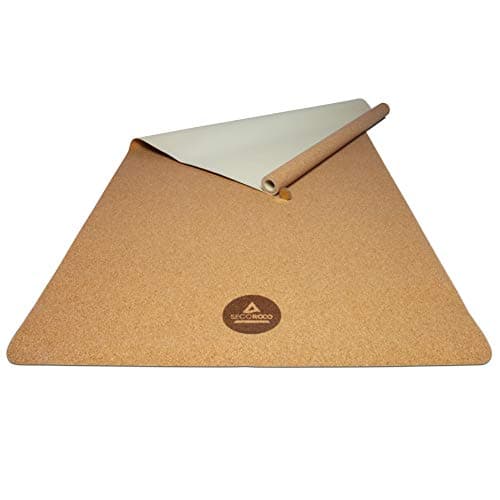 Secoroco Cork Travel Yoga Mat, 183 x 61 cm, 1 mm Thick, Foldable, Includes Yoga Bag, Vegan, Non-Toxic and Anti-Allergic — view 3