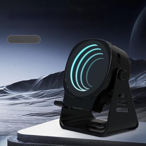 Wireless Induction Speaker with RGB LED Lights HD Surround Sound Phone Stand Portable Audio Dock with 800mAh for battery for 3 to 4 Hours Playback(Orange) — view 3