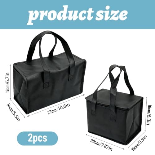 2 Pack Small Cooler Bags, 5L/7L Insulated Food Delivery Bags — view 2
