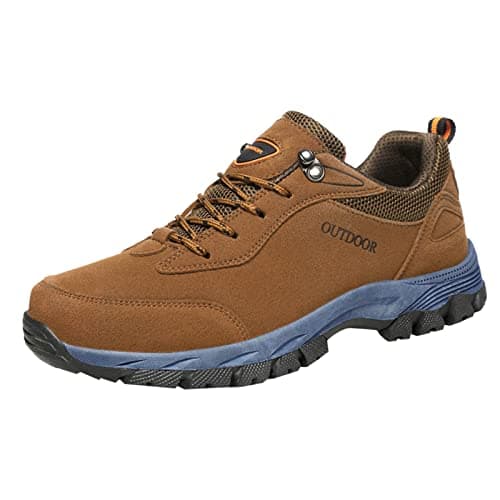 Men'S Running Shoes Low Top Lace Up Walking Trainers Non Slip Hiking Shoes