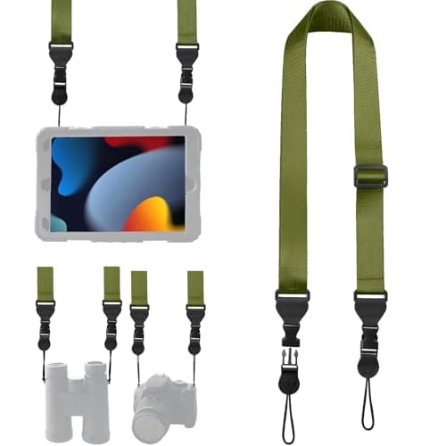 XILIYAI Universal Shoulder Strap Comfortable for iPad Strap Nylon Neck Lanyard for iPad/Samsung Tablet Case,Camera Crossbody Laptop Binocular Luggage Bag (Green Adjustable Neck Strap)
