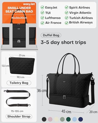 HOTOR Travel Bags for Women - Large Carry on Luggage Weekend Bag Foldable — view 3