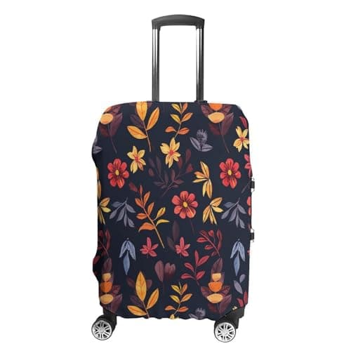 GHBNK Maroon And Yellow Luggage Cover, Maroon And Yellow Design Suitcase Protector, Personalized Stretchable Washable Travel Sleeve for 19-32 Inch Luggage X-Large, White, Medium, Maroon and Yellow