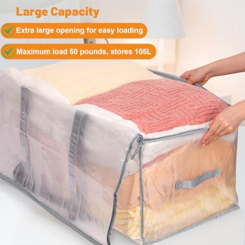 Dntorx 6 Pack 105L Moving Bags Clothes Storage Bags Drom Packing Box, Grey — view 4