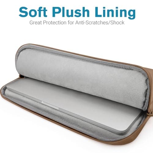 TECOOL Puffy 13 13.3 Inch Laptop Sleeve Macbook Neo Air Case,Brown — view 4