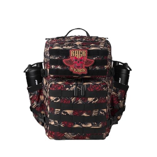 WOLFpak 35L Athletic Gym Backpack (Rock & Reaper) Durable 1000D Waterproof Oxford Material with MOLLE Webbing, Laptop Pocket & Dual Cup Holders, Durable Fitness/Travel/Military Daypack