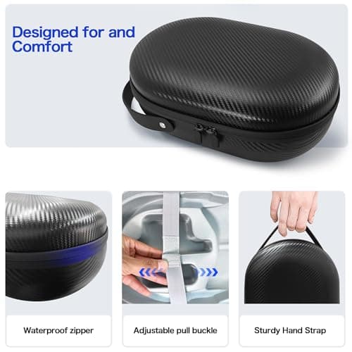 AWINNER Hard Carrying Case Compatible for Apple Vision Pro, Accessories VR Headset with Elite Strap, Ultra-Sleek Design for Travel (Carbon fibre) — view 5