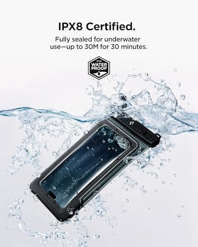 Spigen [2 PACK Floating 7" Waterproof Phone Case Pouch Bag Matte Black — view 5