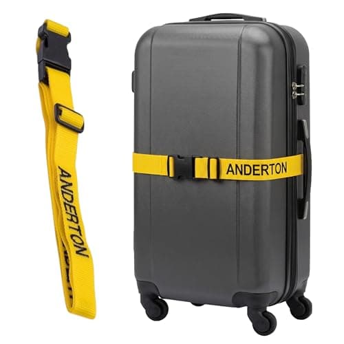 Personalised Luggage Strap for Suitcase (Yellow, 1.8 Metres)