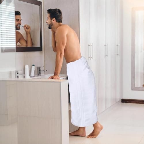 Utopia Towels Premium Bath Sheet, 90 x 180 cm, White, 2 Pack 100% Cotton — view 3