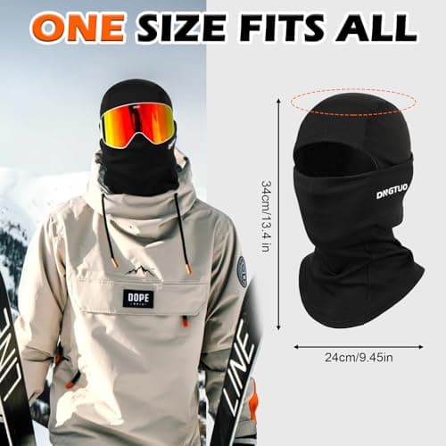 AYPOW Balaclava Winter Thermal Ski Mask, Windproof Face Mask with Warm Fleece Lined Motorcycle Bicycle Balaclava Ski Snood Neck Warmer Unisex for Outdoor Sports Skiing Snowboarding Orange — view 6