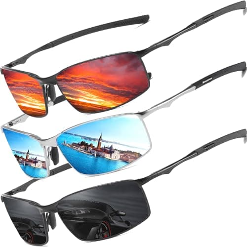 Polarised Sunglasses Mens Womens UV Protection Pilot Metal Frame