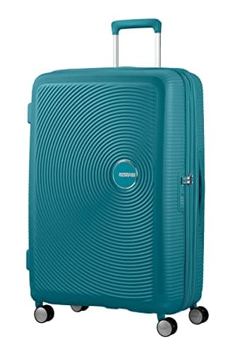 American Tourister Soundbox - Hard Shell Suitcase 77 cm Large - Trolley Suitcase with 4 wheels, TSA Lock, Expandable & Light - 97/110 L - Green (Jade Green)