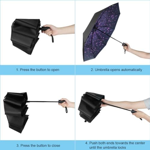 Aolso Travel Umbrella - Windproof Automatic, 8 Ribs Compact Folding, Auto Open/Close, Portable for Men & Women — view 3