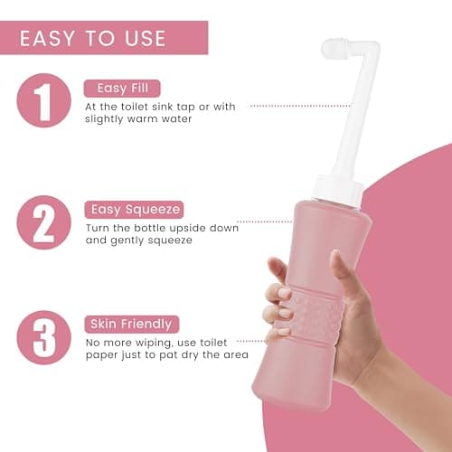 laphang Portable Bidet 500ml Pink Peri Bottle with Waterproof Pouch and Cap – PP + TPR, Leak Proof & Scratch Resistant –Perineal Bottle for Postpartum Hemorrhoids Healing, Maternity Kit Essentials… — view 6
