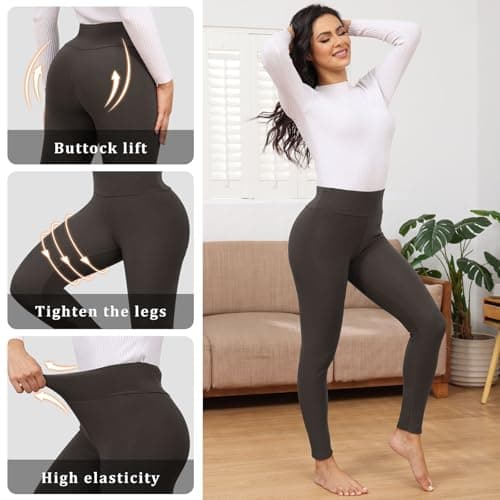 Thermal Leggings Women High-Waisted Fleece Lined for Winter — view 4