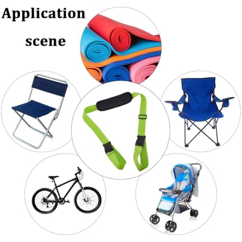 GORGECRAFT 100-189cm Shoulder Strap Replacement Universal Beach Chair Carrying Straps Scooter Adjustable Backpack Anti-Slip Shoulder Belt for Briefcase Laptop Messenger Crossbody Bag Luggage Green — view 5
