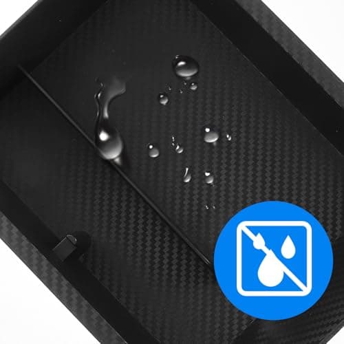 Garneck Carbon Fibre Car Center Console Organizer with Large Storage Capacity and Easy to Clean Surface, Sleek Black Interior Tray for Snacks and Phone Storage in Car Interior — view 3