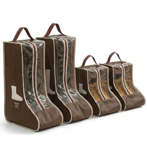 SHIQUAN 4 Set Boot Storage Boot Bag, 2 Long and 2 Short Styles, Brown
