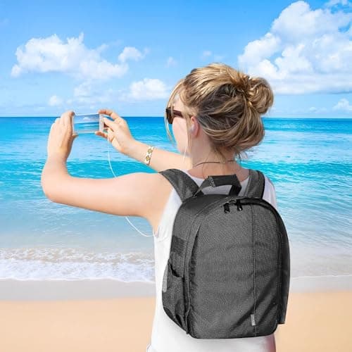 LN COZY CORNER Camera Backpack, Waterproof Photography Backpack with Anti-Theft Design, Professional Camera Bag for Travel, Lightweight & Durable, Fits Laptop, Tripod, and Accessories (Black) — view 6