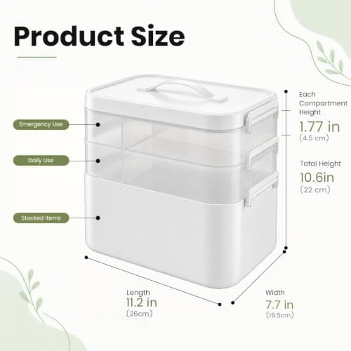 Stidyzo Medicine Storage Box, 3-layer Stackable Storage Box — view 5