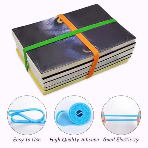 SYEYCW 20 Pcs Large Silicone Elastic Bands, Thick Elastic Bands, Colorful Rubber Bands, Elastic Rubber Wrapping Bands, for Office Supply, File Folders, Books, Art, School, Home, Cooking, Wrapping — view 4