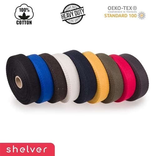 Shelver Heavy Duty Cotton Webbing Strap, 1 or 1.5 Inches and Colours, 5m (Navy, 25mm) — view 4