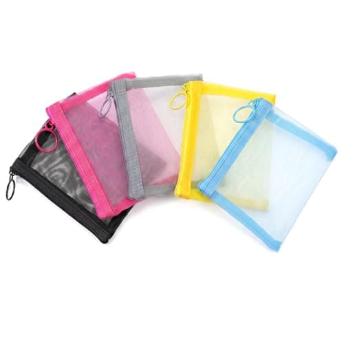 Shimmeroo 5 Pack Small Zip Pouch 5 x 4 Mesh Travel Toiletry Bag
