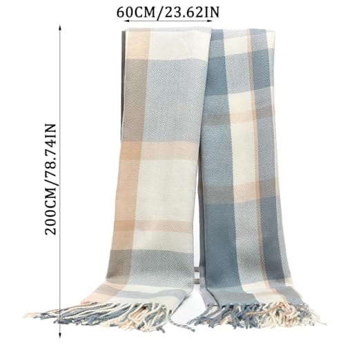GWAWG Winter Tartan Scarf for Women Warm Long Soft Cashmere Shawls Fashion Accessories for Christmas Holiday Outside Gifts — view 2