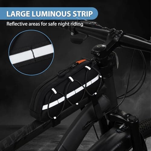 FREEAMG Bike Frame Bag, 1.2L Bicycle Top Tube Bag with Reflective Strips — view 6