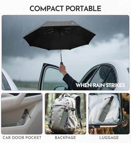 LILAC UPF 100+ Sun Protection Parasol, Windproof Auto Umbrella — view 6