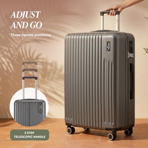 LUGG 32inch Vacay Suitcase ABS Luggage with TSA Indent Lock, Aluminium Trolley Handle, 360° Spinner Wheels, Water-Resistant & Durable Material - Airline Compatible (86 x 31 x 58cm) — view 5