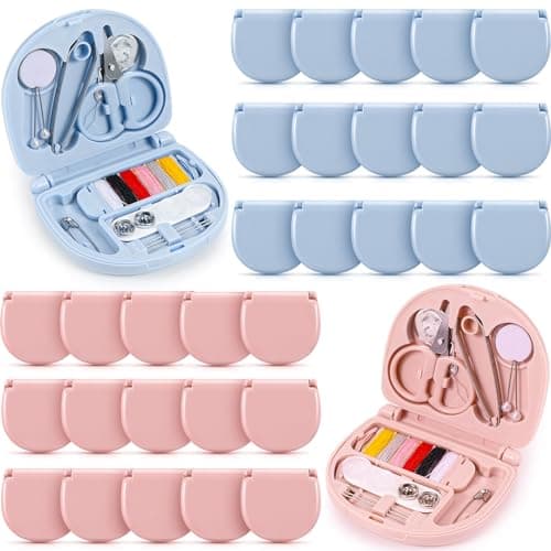 Yuxung 10 Pieces Mini Travel Sewing Kit Basic Portable Emergency Sewing Repair Kit in Bulk with Threads Scissors Hand Sewing Needles for Beginner Traveler Hotel Charity Homeless