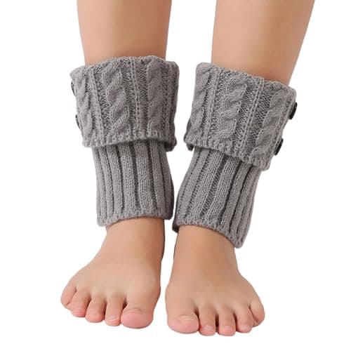 Gissroys Portable Short Leg Warmers Knitted Warm Knitted Foot Protectors Compact Design for Travel Commuting and Work Women's Socks — view 4
