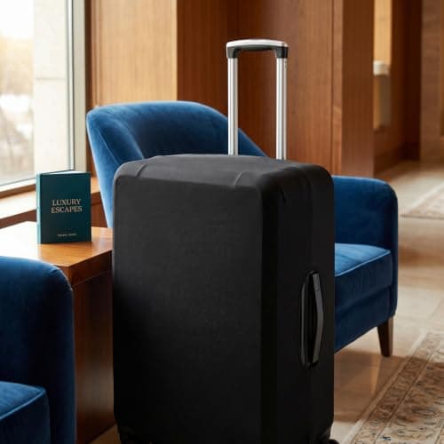 Kemay Elastic Black Luggage Cover for 26-29 Inch Suitcase, Washable Anti-Scratch Dustproof Trolley Case Protector with Reserved Openings, Durable Travel Baggage Sleeve — view 6