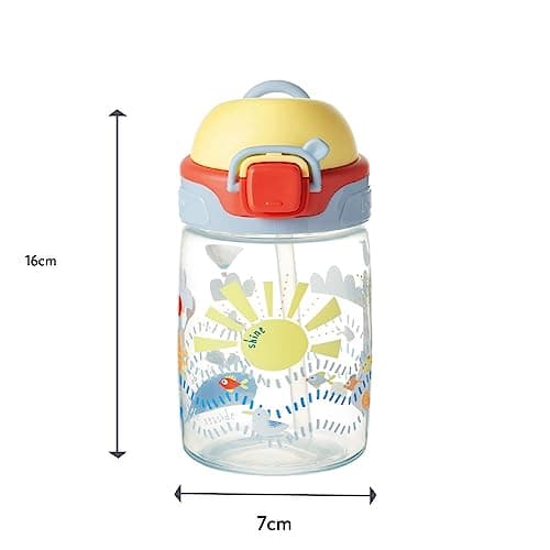 Nuby No Spill Super Straw Toddler Water Bottle, 360ml, 12M+, Sunshine — view 5