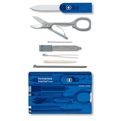 Victorinox Swiss Card Classic Multitool, 10 Functions, Scissors, Blue — view 3