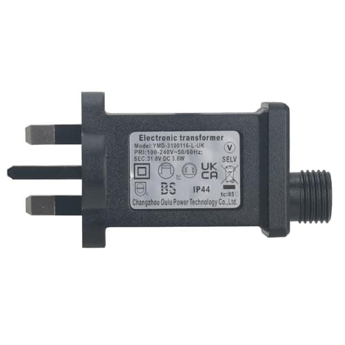 GAOHOU 2Pcs 31V 3.6W Power Supply Adapter Transformer Plug for LED Fairy Light Festival Decoration Light Waterproof IP44 Vertical — view 3