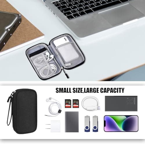 Small Travel Cable Organiser Bag, storage pouch for Earphone Power Bank — view 5