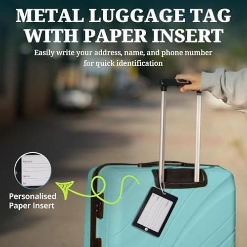 Aluminium Luggage Tags Twin Pack – Durable, Lightweight Travel ID Tags with Paper Insert for Suitcases, Backpacks & Carry-On Bags, Matte Black, Personalized — view 4