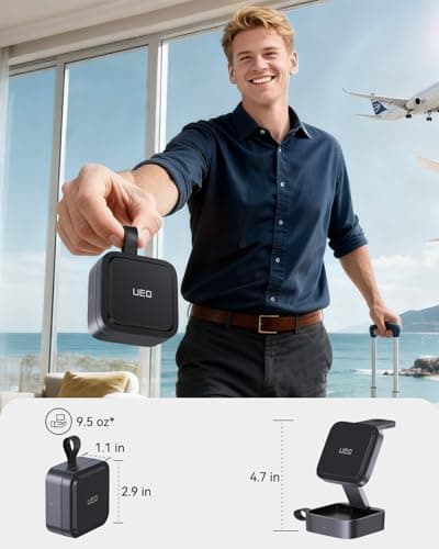 UEQ 3 in 1 Wireless Charging Station for Apple Devices,Compatible with MagSafe,Foldable Fast Travel Magnetic Wireless Charger for iPhone 17 Air 16 15 14 13 12,for Apple Watch and Earbuds — view 3
