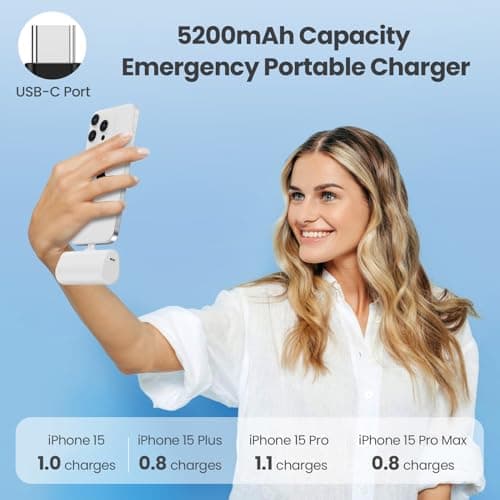 [2-Pack] Power Bank for iPhone 17/16/15 Series, 5200mAh Portable Charger PD — view 4
