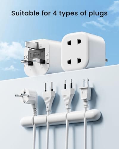 LENCENT Shaver Plug Adaptor, UK 2 Pin to 3 Pin 13A Fuse Adapter Plug Socket — view 2