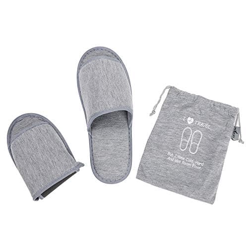 XINCHIA Portable Travel Slippers Foldable Open Toes Sandals Non-Disposable Cotton Hotel Spa Slippers Guest Room Unisex Indoor House Floor Footwear Anti-skid Business Travel Trip Flight Shoes Footwear