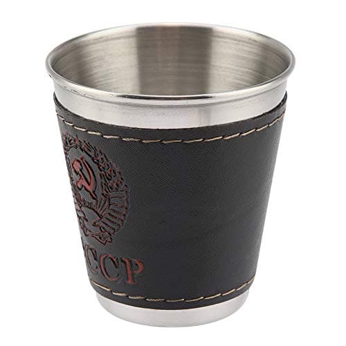 Fdit 4Pcs Stainless Steel Mini Wine Cups Portable Wine Glasses Travel Mugs with Leather Cover for Camping Picnic Outdoor — view 2