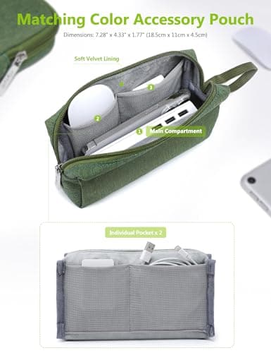 HYZUO 13.3-14 Inch Laptop Case Sleeve Bag Set for MacBook Pro, Grass Green — view 5