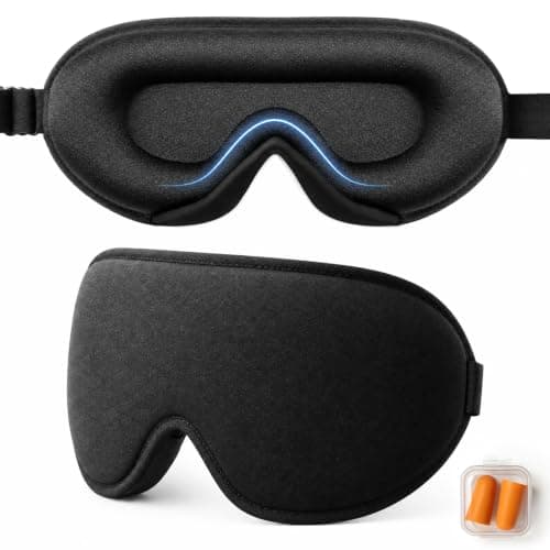 Sleep Mask with Earplugs, 3D Blackout Eye Mask for Sleeping and Travel