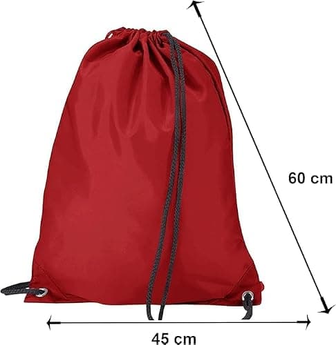 WESTWOOD FOX WFX Drawstring Bag String Waterproof Sport Gym Sack Backpack for Women Men PE Bag Outside Pocket Zipper School Beach Holidays Swimming Travel (Jet Red) — view 3