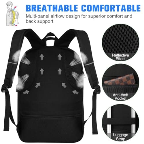 School Backpack for Men and Women,17.3 Inch College Bookbag Teens Laptop Backpack Schoolbag with for Students Work Business Office — view 5